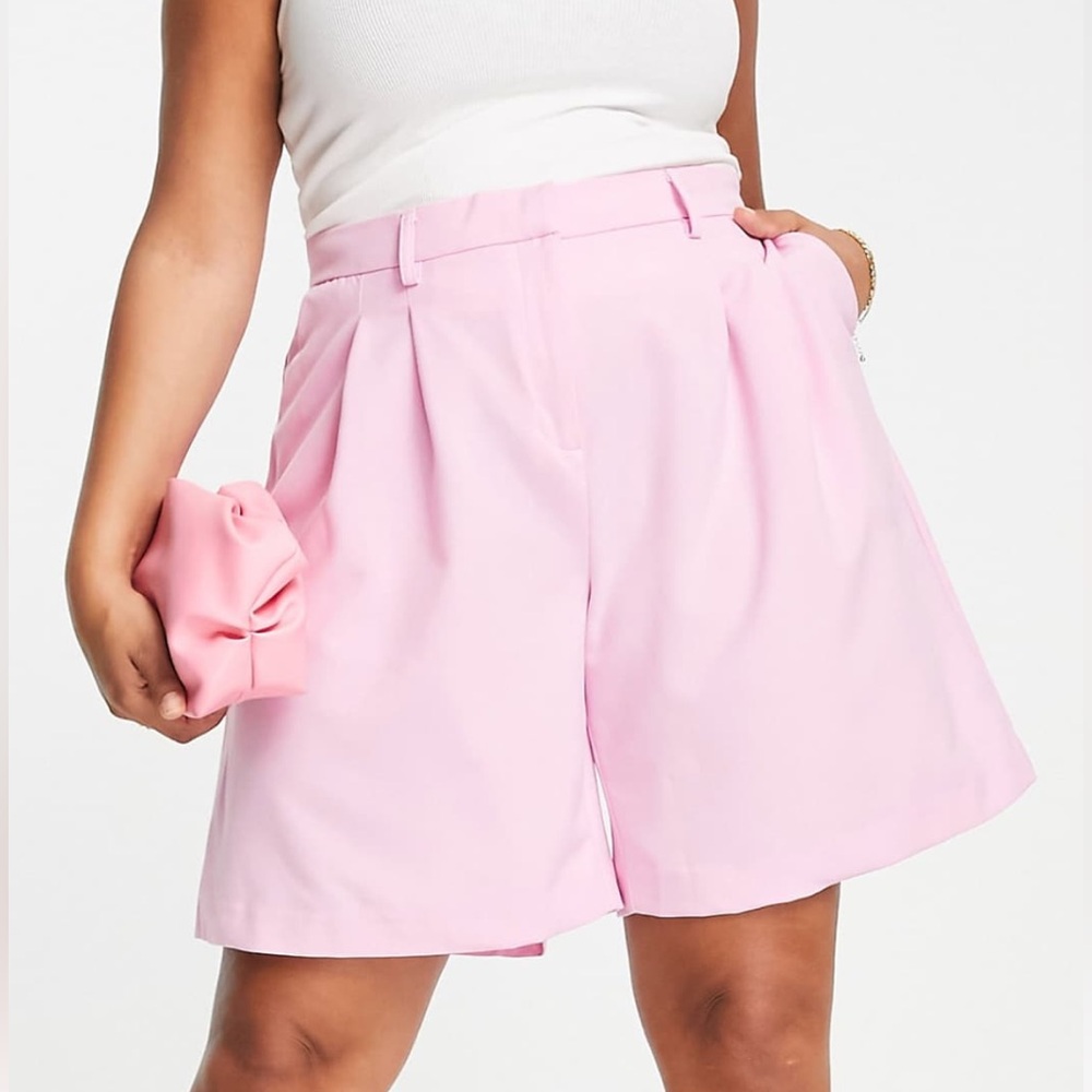 ASOS Vero Moda Curve Tailored Shorts Pink - Size 16